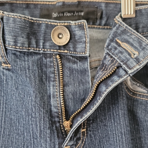 Calvin Klein Classic Blue Flare Wide Leg Jeans - Picture 7 of 14